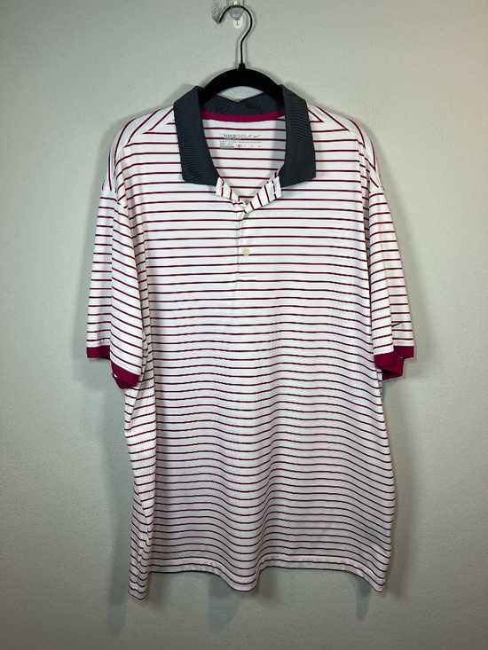 Nike Other - Nike Golf Dri-Fit Polo Shirt Magenta White Stripes Standard Fit Stretch Mens XXL
